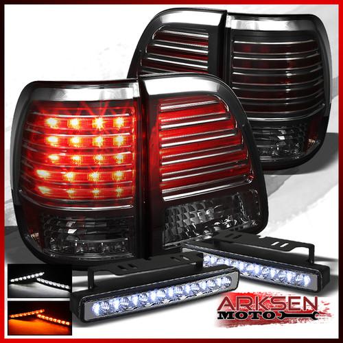 Smoked 98-05 toyota land cruiser led tail lights+white/amber led bumper fog lamp