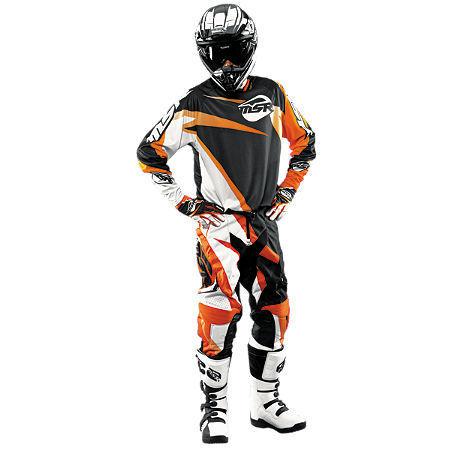 Msr nxt edge gear set wht/org jersey, pant, glove new motorcross atv/utv