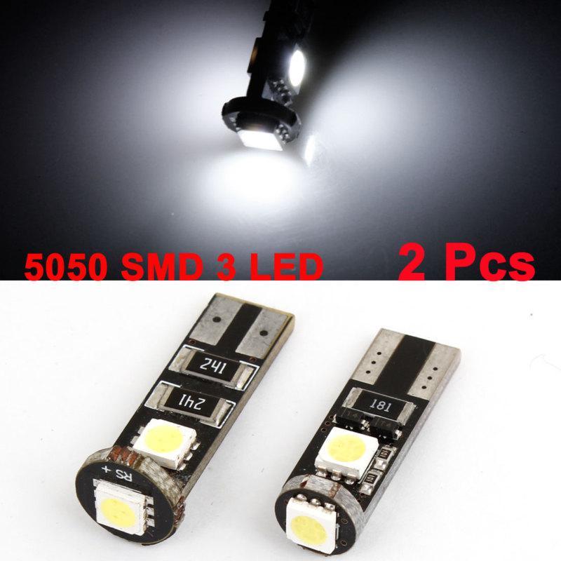 Car vehicles no error canbus w5w t10 5050 smd 3 led white light bulb 2 pcs