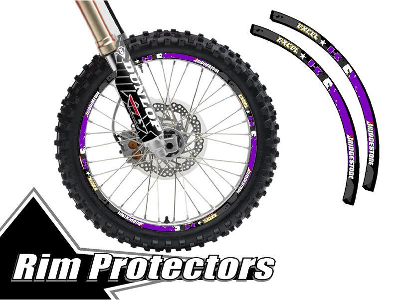 10 & 10 inch dirtbike rim protectors 10" wheel decals dirt bike tape graphics 2u