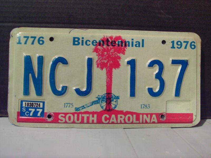 1977 south carolina yom license plate tag sc #ncj-137