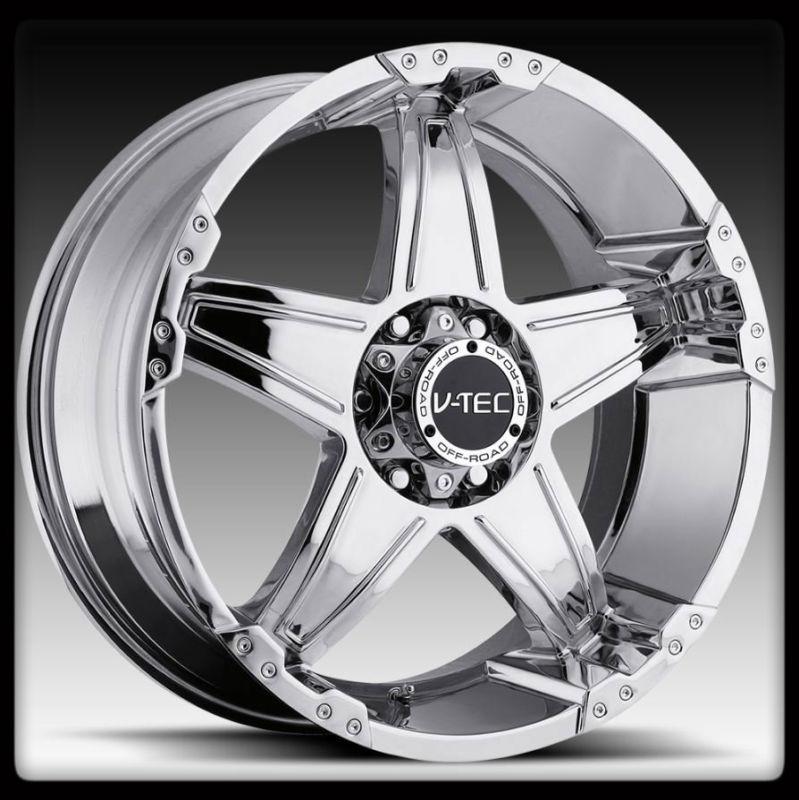 17x8.5 v-tec 395 wizard 17 inch chrome 5x5.5 5x139.7 bronco ram wheels rims -12