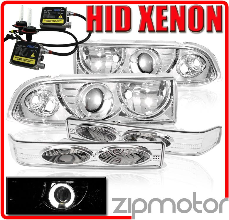 1998-2004 chevy blazer s10 halo projector head lights+bumper+hid 2001 2002 2003