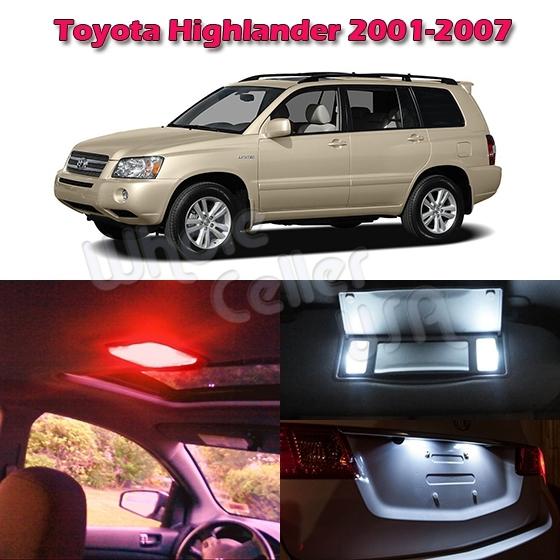 9 red led interior light package for toyota highlander 2001-2007 w/free tool