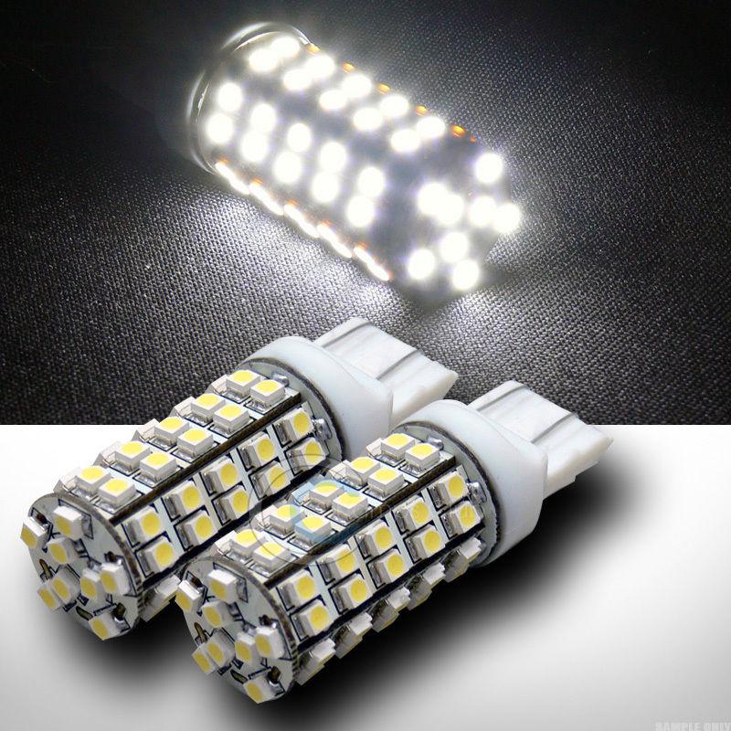 2pc 7443 t20 68 3528 smd led super white tail light rear lamp bulb dc 12v aa18