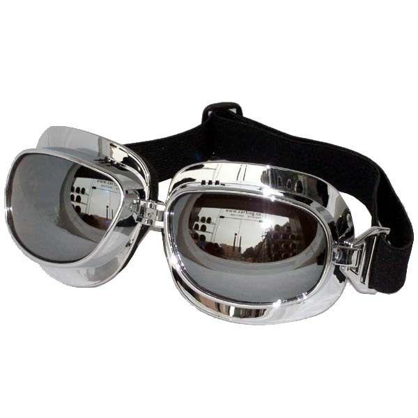 Cool  man  motorcycal biker scooter aviator atv  sliver lens goggles eyewear 