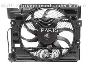 Bmw 528i 540i m5 525i 530i auxiliary fan assembly with shroud for a/c condenser