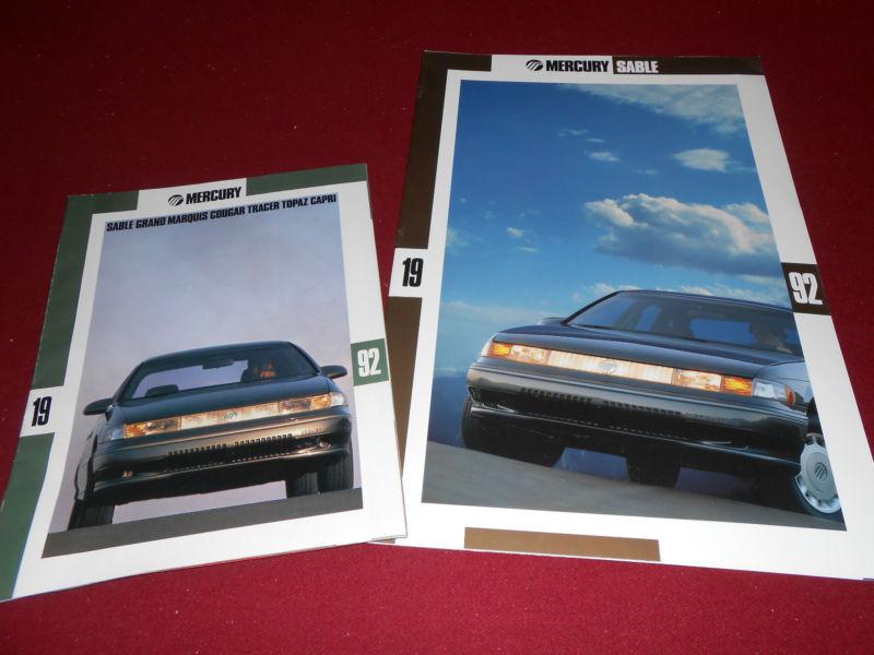 1992 mercury sable brochure plus '92 mercury full-line sales catalog, 2 for 1 