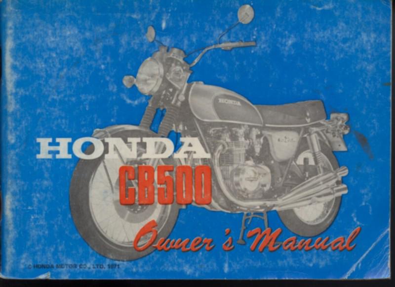 1972 honda cb500 owner's manual