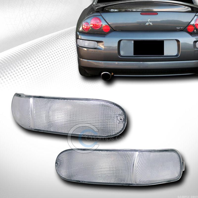 Crystal clear rear bumper parking reverse backup lights lamps yd 00-05 eclipse