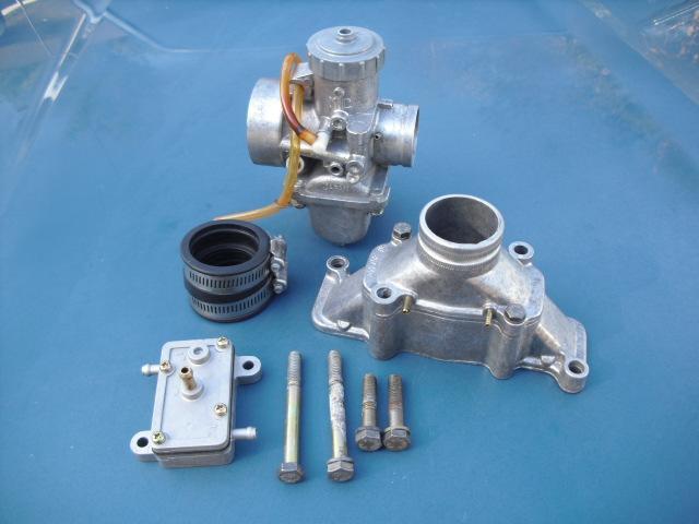 Nice 377-447 rotax single carburetor set-up with carburetor, intake, boot & more