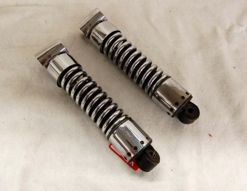 Harley shovelhead chrome shocks with top covers 11"