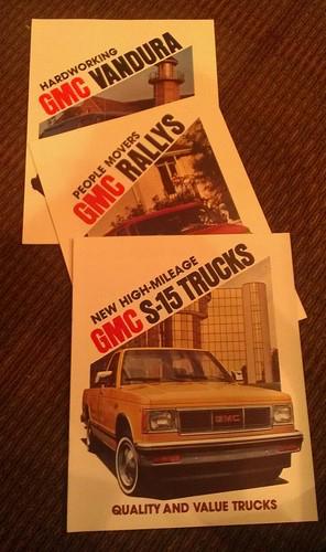 3 1983 gmc truck brochures s-15, vandura,& rallys