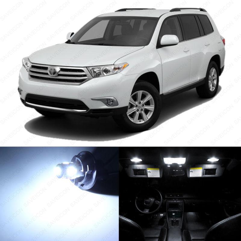 10 x xenon white led interior lights package for 2008 -2013 toyota highlander --