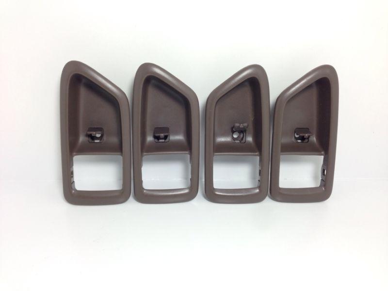 Set of 4, front=rear, inside door handle bezel brown/ for 97-01 toyota camry new