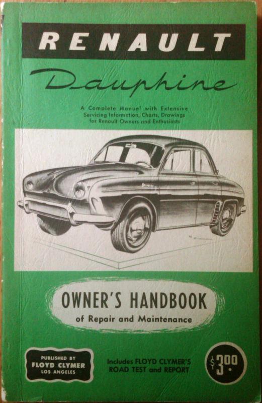 Vtg renault dauphine owner's repair maintenance handbook 1958 clymer car book   