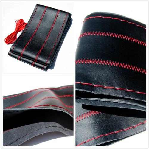 Red stitch soft wrap cover diy pvc leather steering wheel wra03b