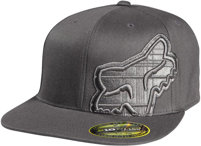 Fox trot charcoal 210 fitted flexfit hat motocross cap hats mx 2014