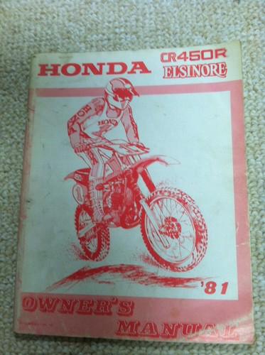 Original honda 1981 honda cr450r elsinore owners manual