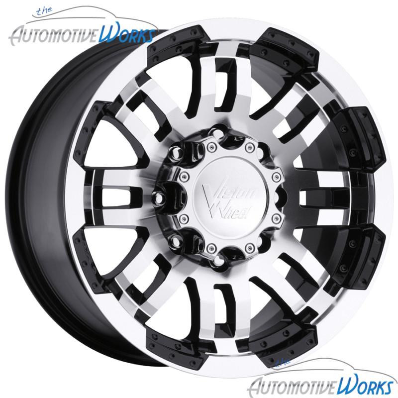 1 - 20x9 vision warrior 8x165.1 8x6.5 0mm black machined wheel rim inch 20"