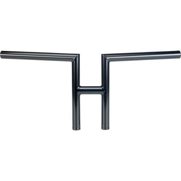 Biltwell black dimpled 1" h-bar handlebars for harley dyna sportster softail