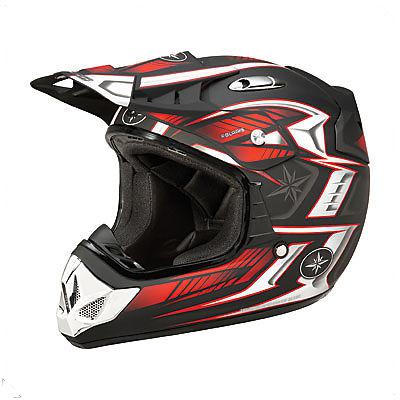 Polaris demon 1.1 red black matte adult lg large helmet off road mx atv