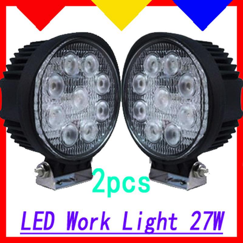 2pcs 27w led work light jeep 4x4 atv boat car tractor off road fog lights 12v24v