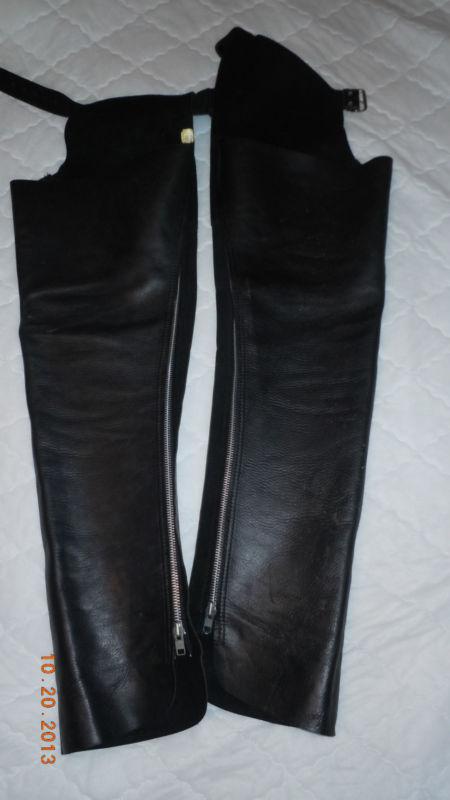 Leather motorcycle chaps