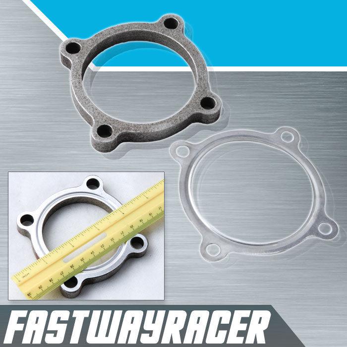 2.5'' 4 bolt turbo exhaust downpipe flange + gasket t3 t3/t4 gt35 t3/60-1 gt30