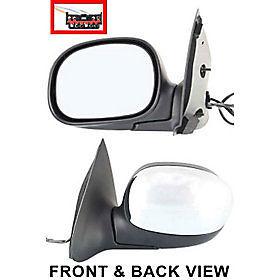 Chrome power side view door mirror assembly driver's left manual fold