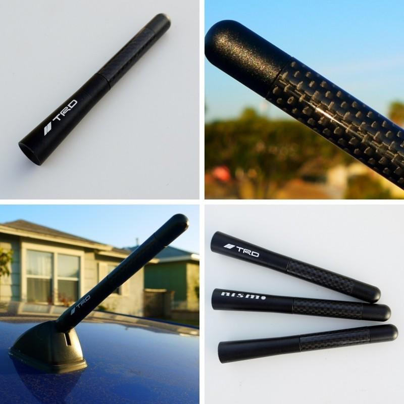 Trd carbon fiber lexus toyota scion black aluminum alloy screw antenna mast 4.7"