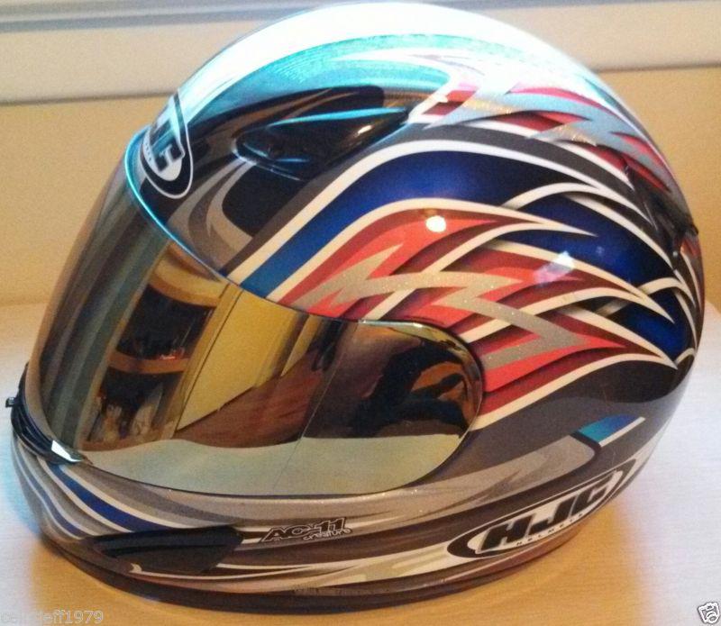 Hjc ac-11 creature large icon kbc agv motorcycle helmet 3 visor gold silver clr 