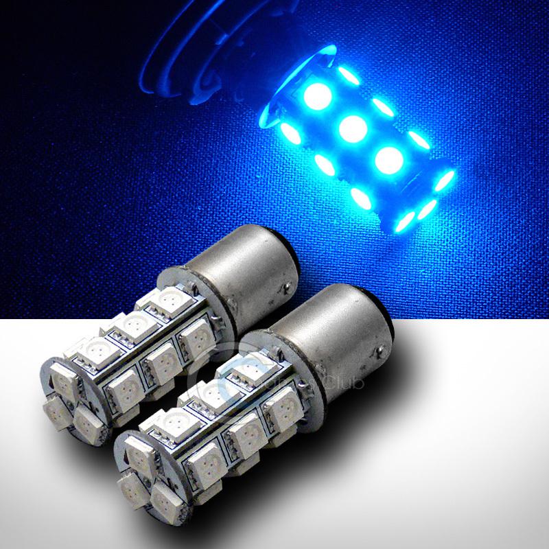 2pc blue 1157 bay15d 18x 5050 smd led front turn signal light bulbs 12499 12594