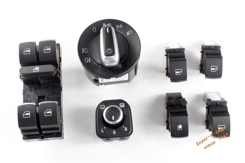 Oem 7pcs chrome switch control set for vw volkswagen jetta mk5 2005-2010