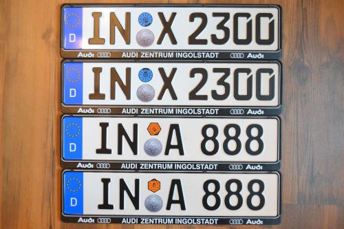 Di 1 audi dealer frame with german license + plate from ingolstadt home of audi