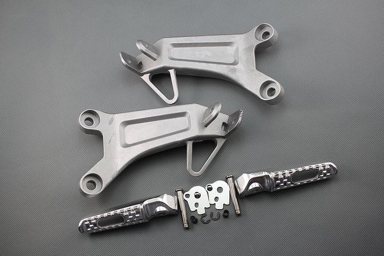 Silver rear passenger foot peg footrest&bracket for honda cbr 600rr 2003 2004