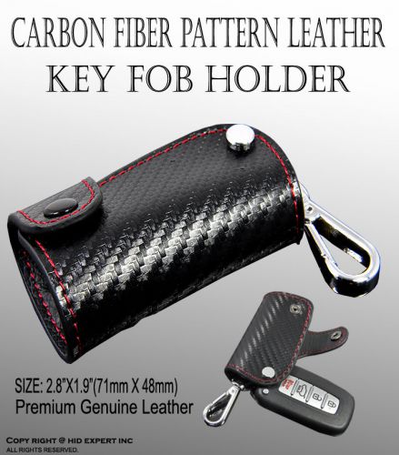 Icbeamer a key chain holder fob case leather carbon fiber pattern high pk4072