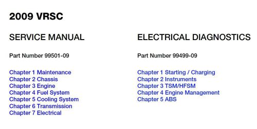 2009 harley davidson vrsc v-rod models service repair &amp; electrical manual