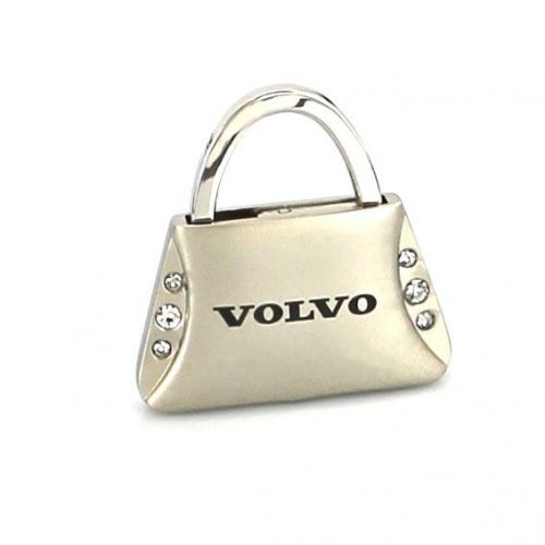 Volvo shape keychain w/6 swarovski crystals