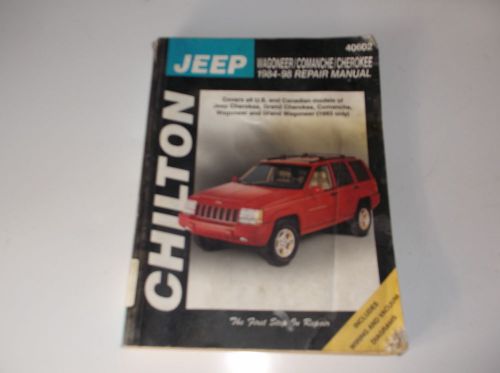 Chiltons jeep wagoneer,comanche and cherokee 1984-1998-used