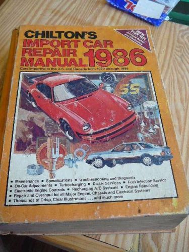 Chilton&#039;s hardcover manual no.7577.import cars. from audi to volvo.1979-1986