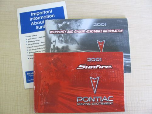 2001 pontiac sunfire owner&#039;s manual part # 22628180 a first edition