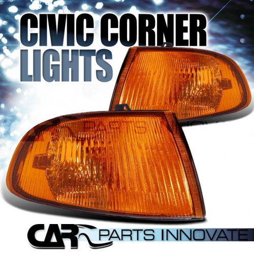 For 1992-1995 honda civic 2/3dr coupe hb amber signal corner lights