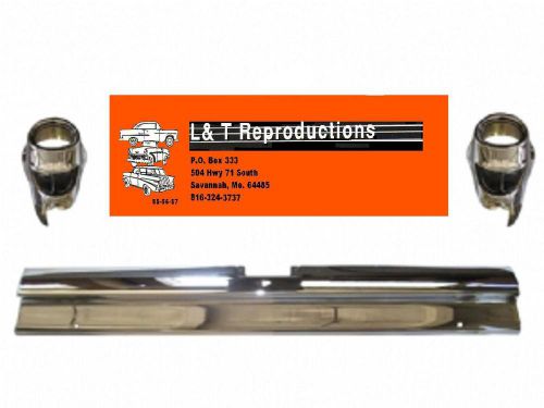 1957 chevy rear bumper chrome usa plating 3 pc belair sedan hardtop convertible