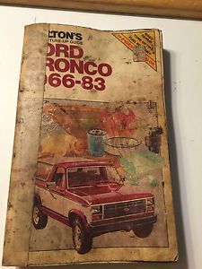 Chilton ford bronco 1966-83 repair &amp; tune up guide 1983