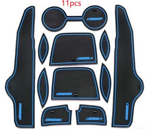 Non-slip interior door pocket mat cup mat for 2007-2013 toyota corolla blue 11pc