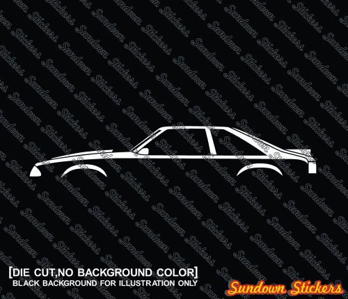 2x car silhouette stickers - for ford mustang gt 5.0 1986-93 fox-body hatchback