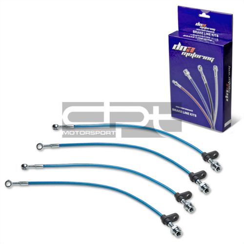 Cu2/dc5 replacement front/rear stainless hose blue pvc coated brake lines kit