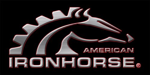 American ironhorse chopper motorcycle motocross racing garage banner - black