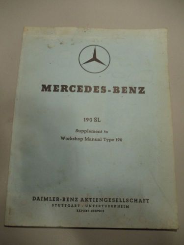 Mercedes - benz 190sl workshop supplement shop manual 44 phh carburetor